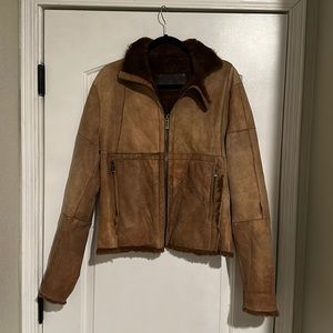 Vintage Dirk Bikkembergs Brown Fur and Leather Coat